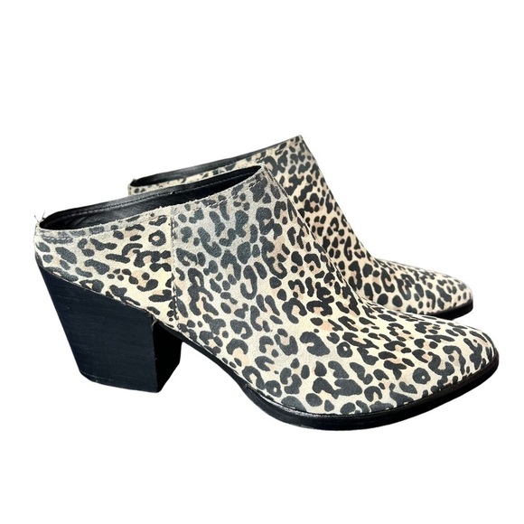 Dolce Vita Raven Leopard Cheetah Heeled Slip On Fall Boot Mule Shoe Size 7.5 - Picture 1 of 16